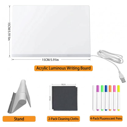 🌈✨ Magic LED Light-Up Drawing Board 🎨💡 Reusable Glow Art Kit for Kids 🖍️🌟 Colorful Doodle & Tracing Board 🎁🎄 Fun Creative Gift for Boys & Girls
